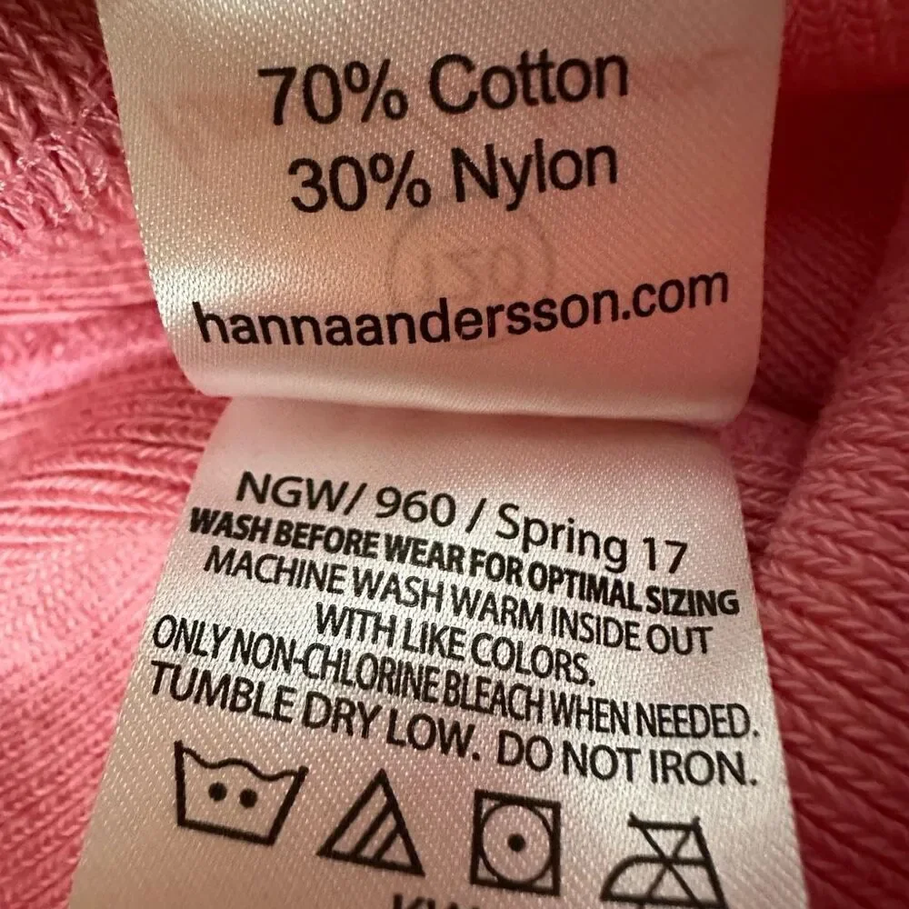 Hanna Andersson Girls Pink Footed Tights size 120 / 6